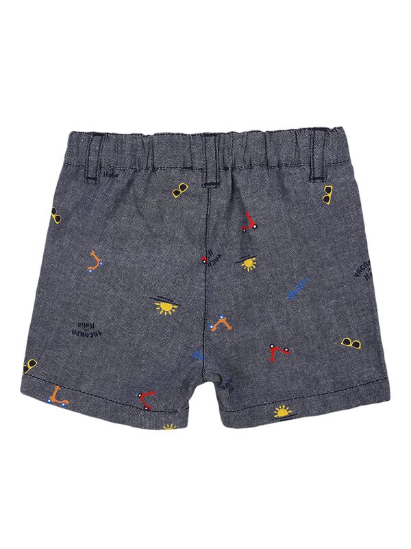 Boys Medium Light Blue Printed Polo with Short Pants image number 3